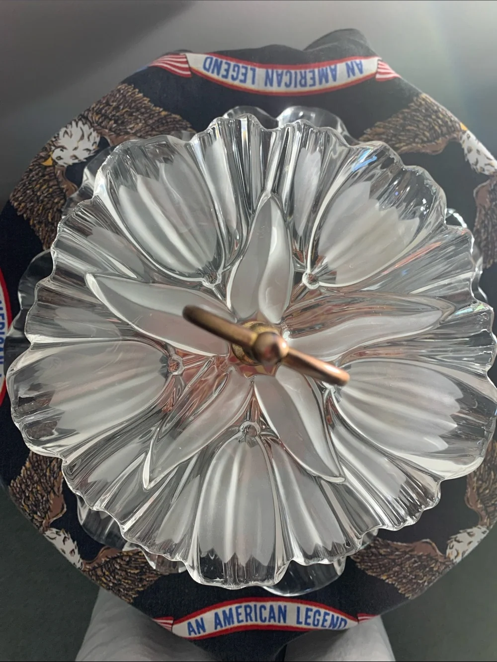 Mikasa Tulips Satin 2-Tier Brass-Tone Handle Tidbit Server Vintage